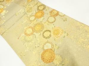 菊に萩模様織出し袋帯